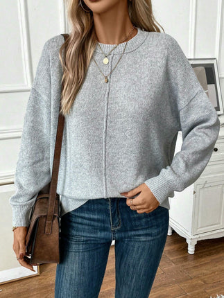Womens Long Sleeve Tunic Tops Casual Loose Crew Neck Pullover Sweaters