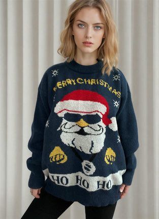 Long Sleeve Christmas Sweater Women's Christmas Jacquard Thick Pullover
