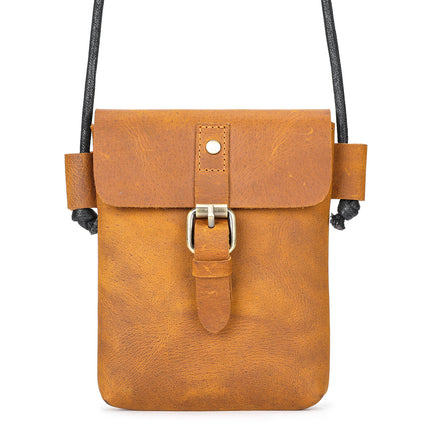 Kleine Herren-Umhängetasche aus echtem Leder, Handy-Geldbörsen-Handtasche, kleine Reise-Umhängetasche aus echtem Leder