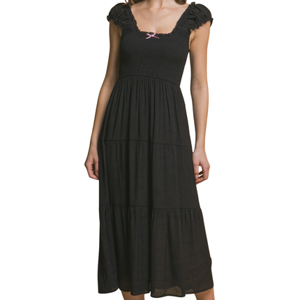 Womens Dresses Square Collar Casual Maxi Dress Chic Lightweight Basic Summer Sundress-A1