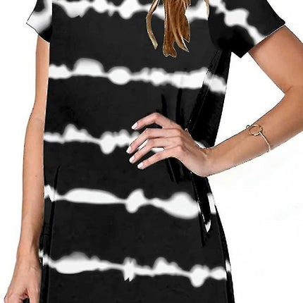 Womens Casual Summer T Shirt Dress Loose Short Sleeve Tunic Dress With Pocket For Women