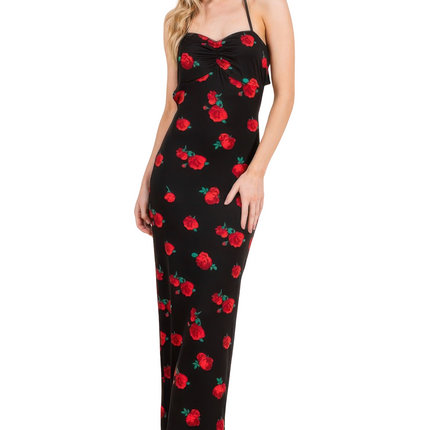 Womens Dresses Sweet Heart Gathered Open Back Print Midi Dress Casual Chic Lightweight Basic Summer Sundress