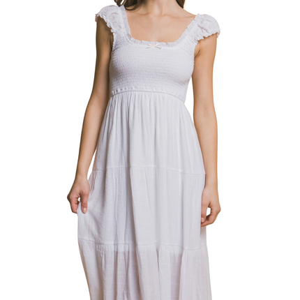 Womens Dresses Square Collar Casual Maxi Dress Chic Lightweight Basic Summer Sundress-B1