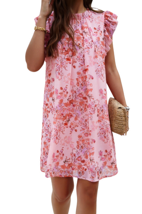 Womens Dresses Floral Print Elegant Sleeveless Ruffle A Line Dress Casual Chic Lightweight Basic Summer Sundress