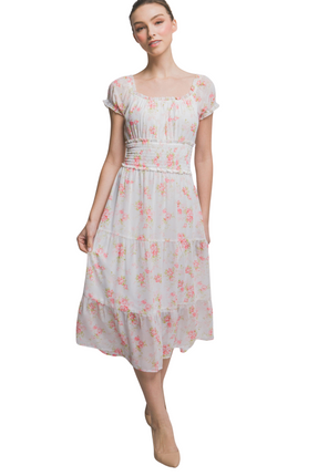 Womens Dresses Short Sleeve Floral Maxi Dress Casual Chic Lightweight Basic Summer Sundress