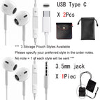 A. 2pcs USB C + 1pc 3.5mm Jack