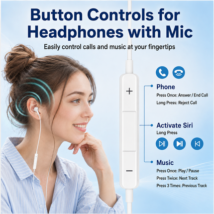 Wired Type-C Earphones, USB-C Earbuds Compatible with iPhone 17/16/15, HiFi Sound, Clear Calls, Earphones with Microphone, Comfortable Fit, Ergonomic Design, Tangle-Free, No Delay, Deep Bass, Compact & Lightweight, Compatible with iPhone, Android, Galaxy