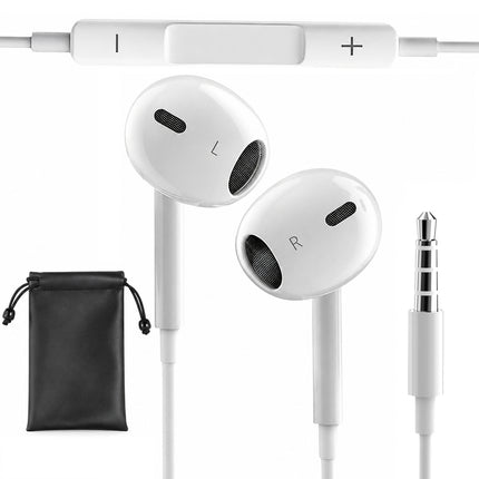 3PACK USB-C Wired Earphones with Microphone, HiFi Type-C Earbuds Compatible with iPhone 15/16/17, Android, iPad, with Remote Control, Volume Control, Clear Calls, Deep Bass, Low Latency, Tangle-Free, Lightweight, with PU Leather Pouch (White)