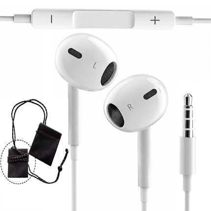 3PACK USB-C Wired Earphones with Microphone, HiFi Type-C Earbuds Compatible with iPhone 15/16/17, Android, iPad, with Remote Control, Volume Control, Clear Calls, Deep Bass, Low Latency, Tangle-Free, Lightweight, with PU Leather Pouch (White)