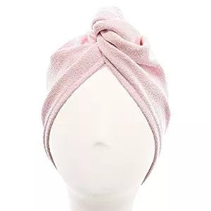 Patented Perfect Hands-Free Microfiber Hair Drying, Soft Pink (10 x 26 Inches)