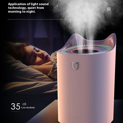 Large Capacity Double Spray Humidifier-Home Bedroom Office Night Light Digital Display Humidifier