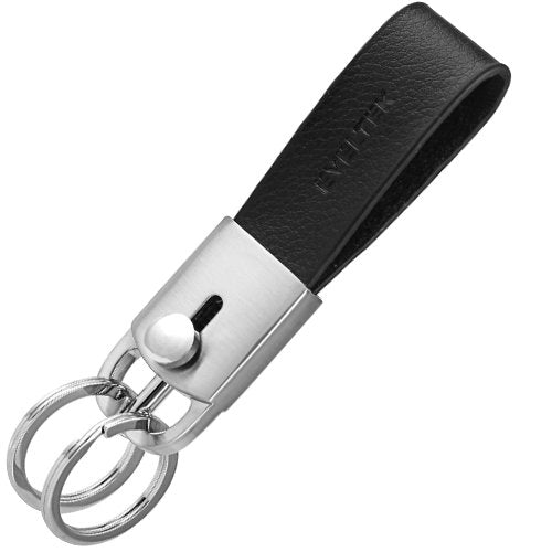 KE-03L Genuine Leather Key Chain Car Key Holder, Automotive Key Rings& Key Chains Key Case for Belt & Waist (Black)