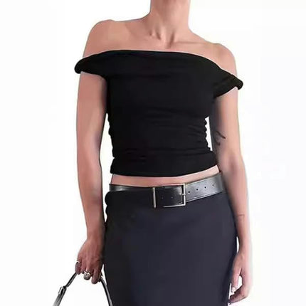Women’s Off Shoulder Ruched Crop Tank Tops Summer Twist Strap Crop Tops