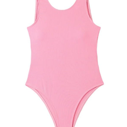 One Piece Bathing Suit for Women Tummy Control Swimsuit Scoop Neck Backless Monokini