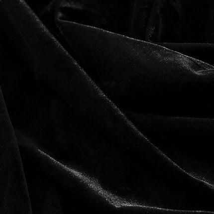 Women¡¯s Elastic High Waist Pleated Skirt A Line Swings Midi Velvet Skirts