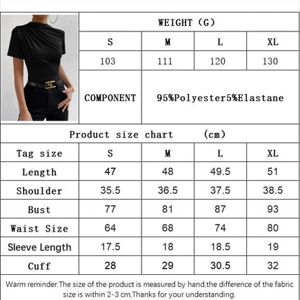 Women's Casual Tops Short Sleeve Slim Fit High Neck Slim Fit T Shirts