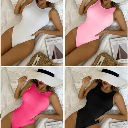 One Piece Bathing Suit for Women Tummy Control Swimsuit Scoop Neck Backless Monokini