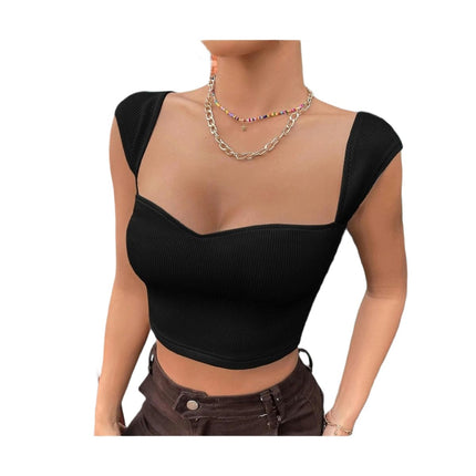 Womens Square Neck Tank Tops Fitted Summer Tops Sleeveless Shirts