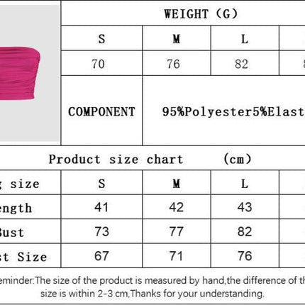 Women's Sexy Ruched Crop Tube Tops Strapless Backless Bandeau Tops