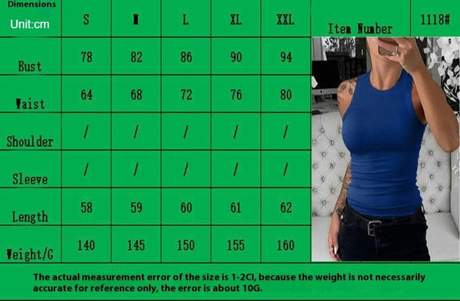 Women Crew Neck Tank Tops Summer Sleeveless Slim Knit Ribbed Top