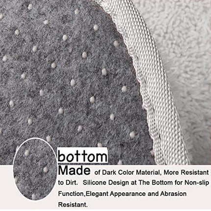 Area Rugs, Home Decor Super Soft Touch Feeling Indoor Modern Shaggy Fluffy Carpet Anti-Skid Area Rug Comfortable Memory Foam Padding for Living Room Bedroom Grey