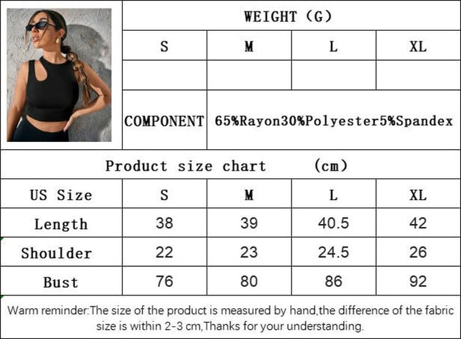 Women's Slim Fit Tank Tops Crew Neck Sleeveless Cut Out Casusal Crop Cami Tops