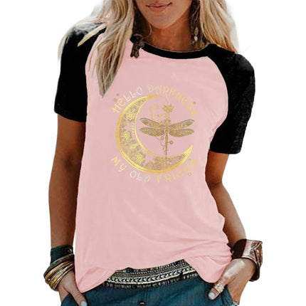 Womens Graphic Tees Short Sleeve Summer Tops Print Crew Neck Casual Cute T Shirts