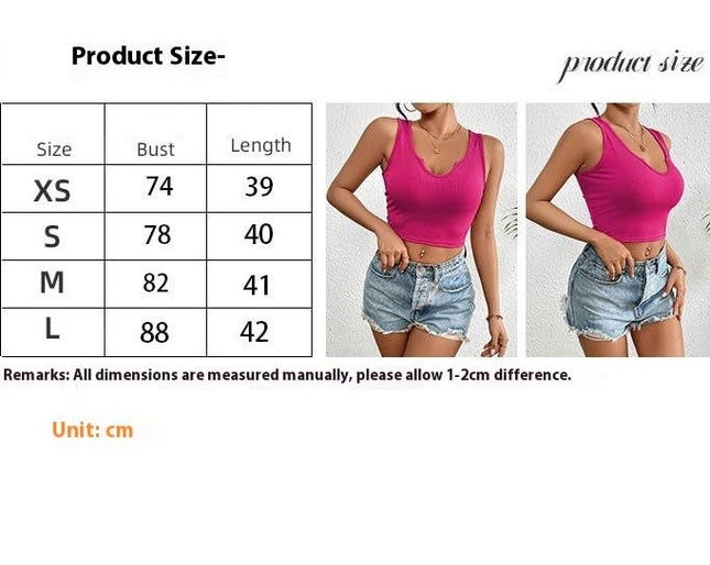 Women's Basic Sexy Deep U Neck Tank Top Sleeveless Ribbed Cropped Tank