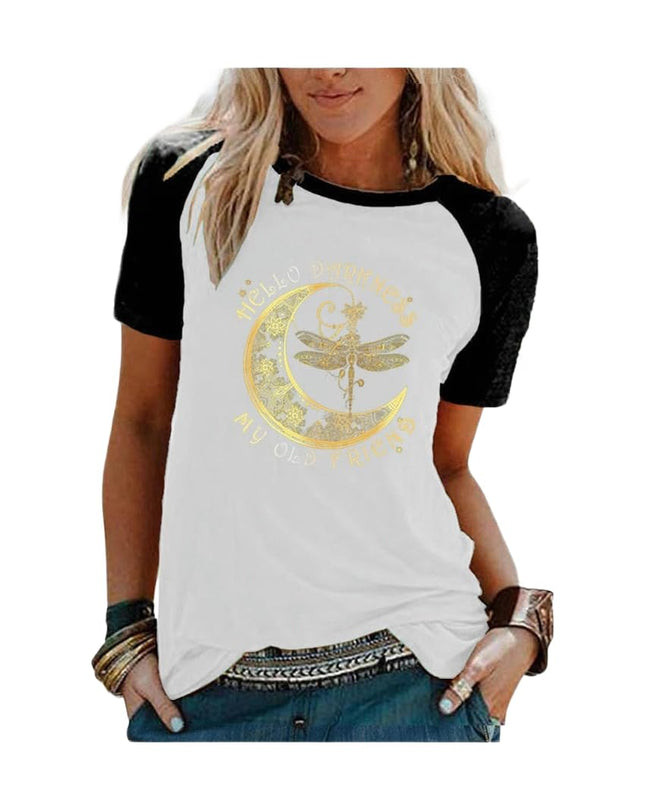 Womens Graphic Tees Short Sleeve Summer Tops Print Crew Neck Casual Cute T Shirts