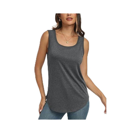 Women Scoop Neck Loose Fit Tank Top Sleeveless Summer Tops Shirts