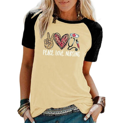 Women's Graphic Print Tops Casual Short Sleeve Summer Crewneck Tee Shirt