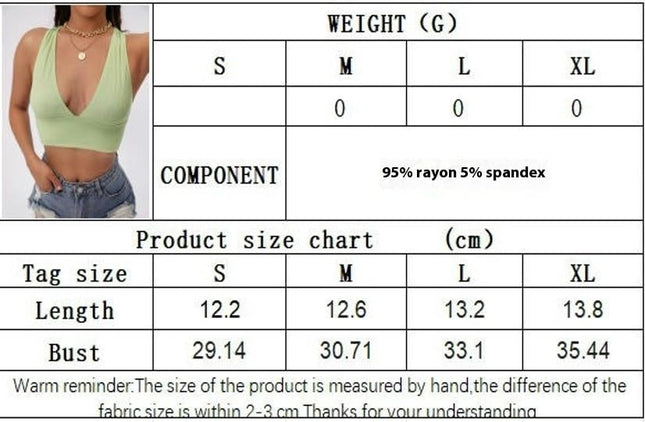 Sexy Crop Tops for Women Deep V Neck Sleeveless Backless Tank Cropped Top