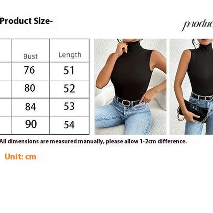 Women's Summer Sleeveless High Neck Top Casual Fitted Ribbed Tank Tops
