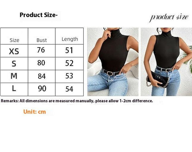 Women's Summer Sleeveless High Neck Top Casual Fitted Ribbed Tank Tops