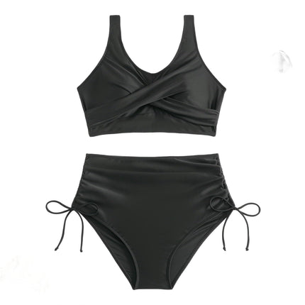 Women High Waisted Bikini Sets Two Piece Swimsuit Push Up Twist Front Bathing Suit
