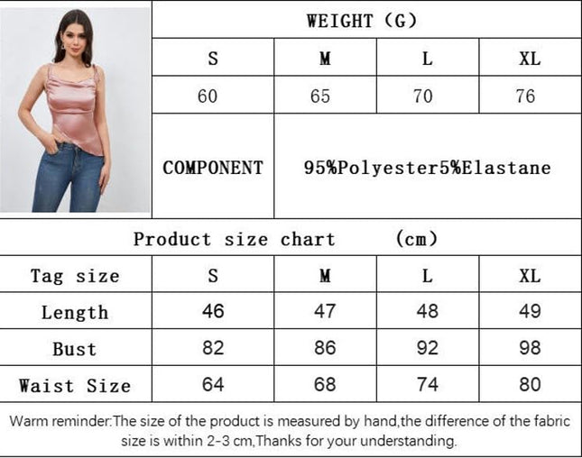 Womens Summer Satin Square Neck Tank Tops Spaghetti Strap Sleeveless Tops