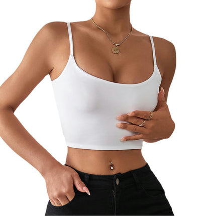 Women's Crop Cami Top Summer Sexy Slim Sleeveless Backless Spaghetti Strap Tank Top
