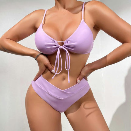 Women 2 Piece Swimsuits Spaghetti Strap Bikini High Waist Swimsuit Bathing Suit