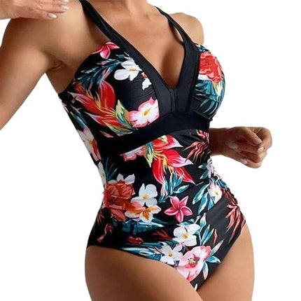 One Piece Swimsuit for Women Deep V Neck Bathing Suits Adjustable Straps Swimwear