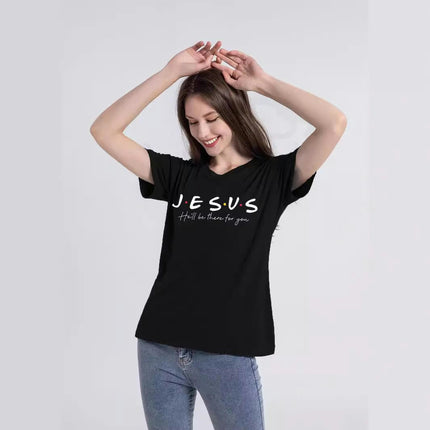 Women's Summer Casual T-Shirts Loose Letter Print Tees Short Sleeve Round Neck Tops