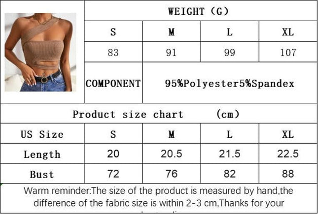 Womens Summer One Shoulder Tank Tops Ribbed Knit Sleeveless Cut Out Slim Crop Tops