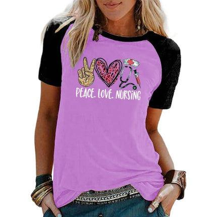 Women's Graphic Print Tops Casual Short Sleeve Summer Crewneck Tee Shirt