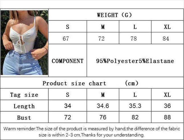 Women's Summer Tie Front Tank Top V Neck Cut Out Spaghetti Strap Crop Top
