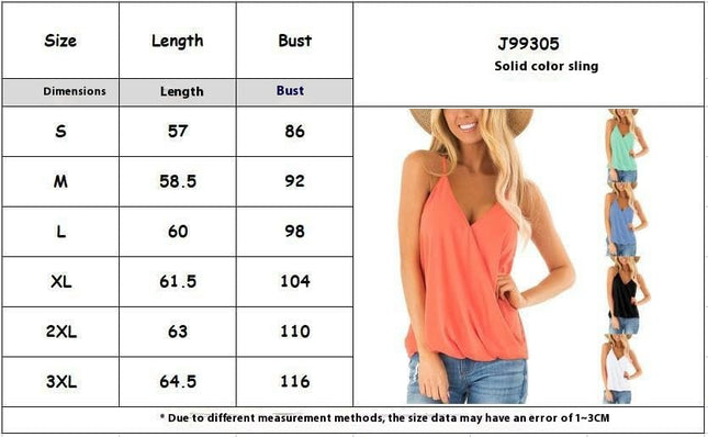 Womens Deep V Neck Wrap Spaghetti Strap Tank Tops Summer Sleeveless Blouses