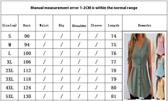 Women's Button Down Tank Top Summer V Neck Tee Shirts Sleeveless Loose Blouse