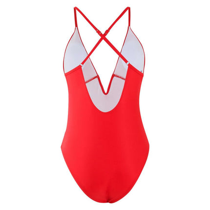 Women Sexy Deep V Neck One Piece Swimsuit Tummy Control Bathing Suit