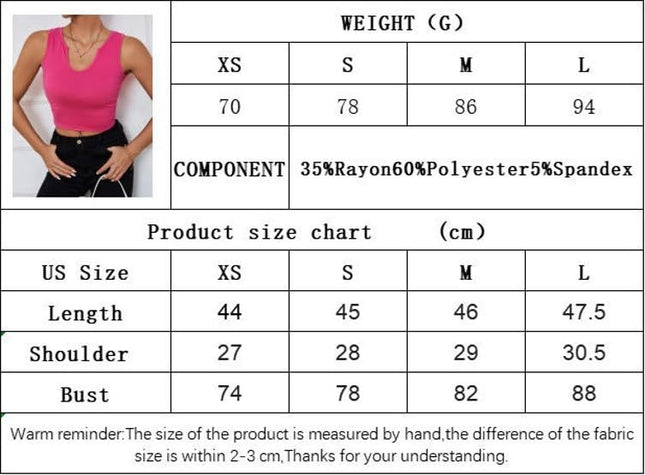 Women's Basic Sleeveless Crop Top Ribbed U Neck Casual Summer Tops