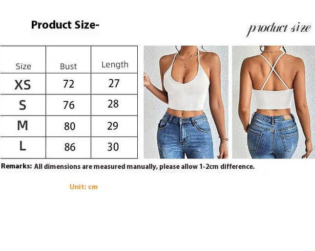 Women's Crop Cami Tank Tops Criss Cross Back V Neck Spaghetti Strap Camisole