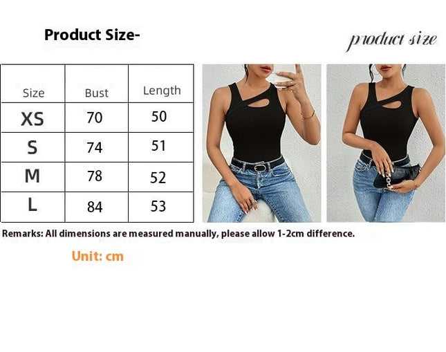 Women's Cut Out Sleeveless Crop Tank Top Ribbed Slim Fit Casual Summer Tops