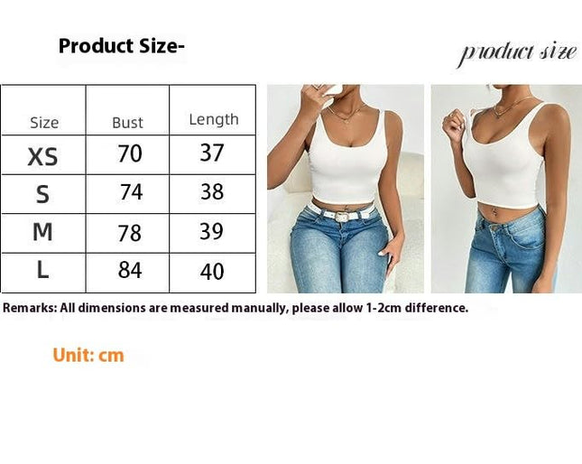 Women's Sexy Scoop Neck Sleeveless Cami Tank Backless Slim Fit Crop Tops
